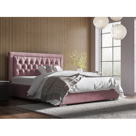 Postel DECLAN 20 STANDARD 90x200 cm - stříbrné nohy Růžová SG-nábytek