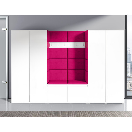 Předsíňová stěna EMI 10 Růžová Bílá Bez zrcadla SG-nábytek