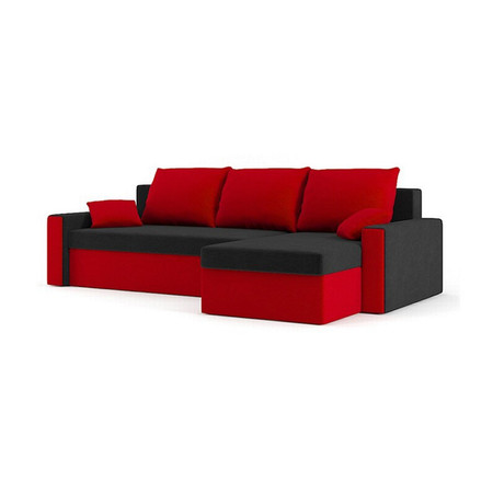 Rozkládací rohová sedačka ZEUS Černá/červená Pravá SG-nábytek