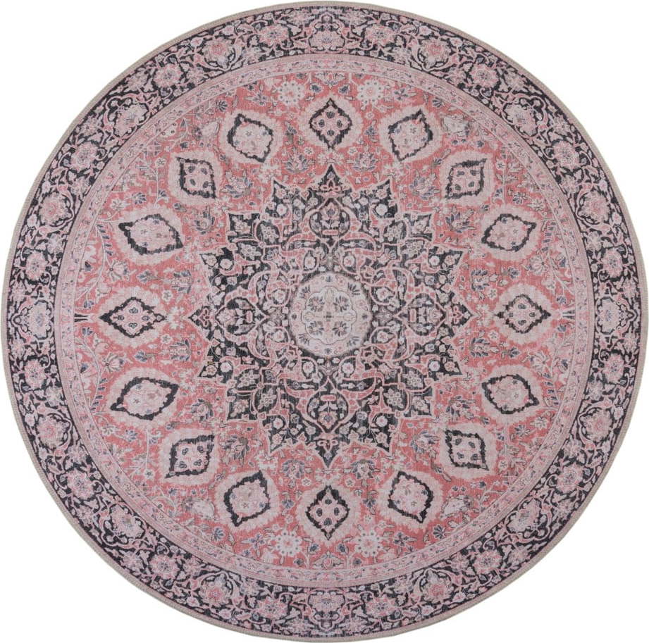 Růžový pratelný kulatý koberec ø 180 cm Somerton - Flair Rugs Flair Rugs