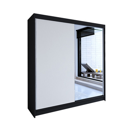 Šatní skříň TALIN I šířka 180 cm - černá/bílá ankon