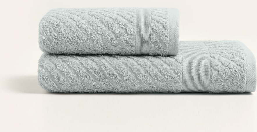Světle modré bavlněné ručníky a osušky v sadě 2 ks - Foutastic Foutastic