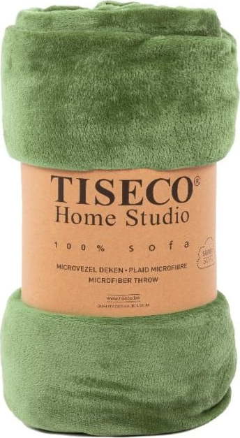 Zelený přehoz z mikroplyše na dvoulůžko 220x240 cm Cosy - Tiseco Home Studio Tiseco Home Studio