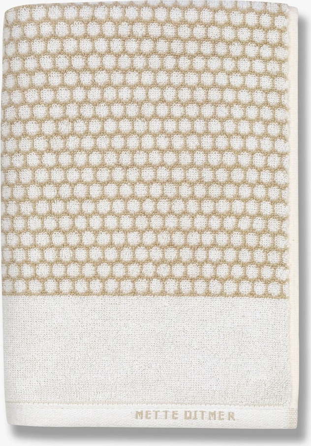 Bílo-béžové bavlněné ručníky v sadě 2 ks 40x60 cm Grid – Mette Ditmer Denmark Mette Ditmer Denmark