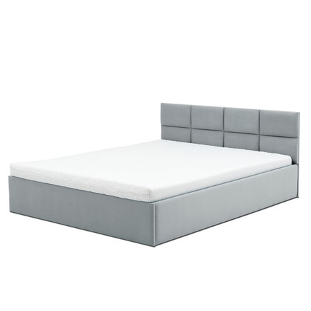 Čalouněná postel MONOS s pěnovou matrací rozměr 160x200 cm Světle šedá SG-nábytek