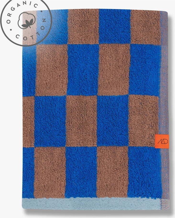 Modro-hnědá osuška z bio bavlny 70x133 cm Retro – Mette Ditmer Denmark Mette Ditmer Denmark
