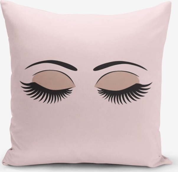 Povlak na polštář s příměsí bavlny Minimalist Cushion Covers Eye & Lash