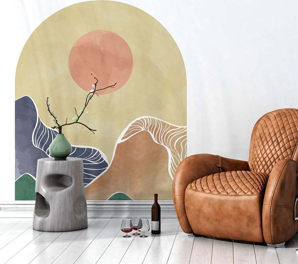 Samolepka na zeď 120x140 cm Abstract Rising Sun Arch – Ambiance Ambiance