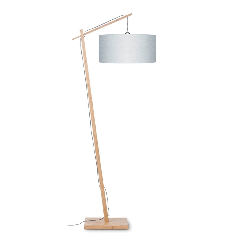 Stojací lampa se světle šedým stínidlem a konstrukcí z bambusu Good&Mojo Andes Good&Mojo