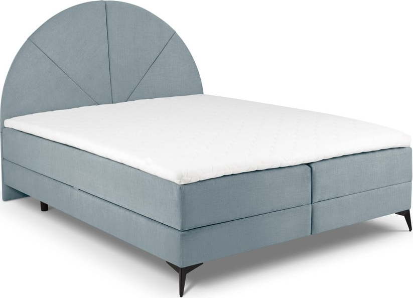 Světle modrá boxspring postel s úložným prostorem 180x200 cm Sunset – Cosmopolitan Design Cosmopolitan design