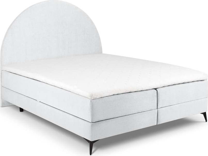 Světle šedá boxspring postel s úložným prostorem 160x200 cm Sunrise – Cosmopolitan Design Cosmopolitan design