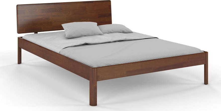 Tmavě hnědá dvoulůžková postel z borovicového dřeva 160x200 cm Ammer – Skandica SKANDICA