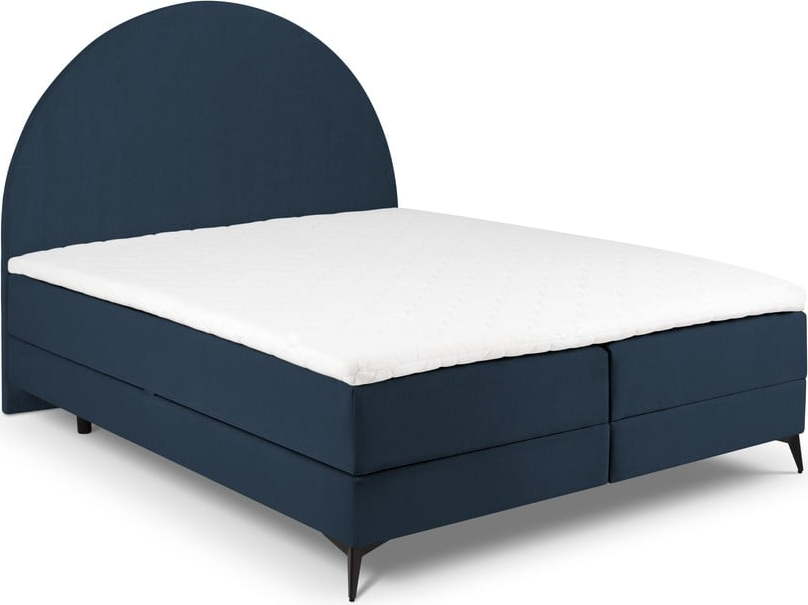 Tmavě modrá boxspring postel s úložným prostorem 180x200 cm Sunrise – Cosmopolitan Design Cosmopolitan design