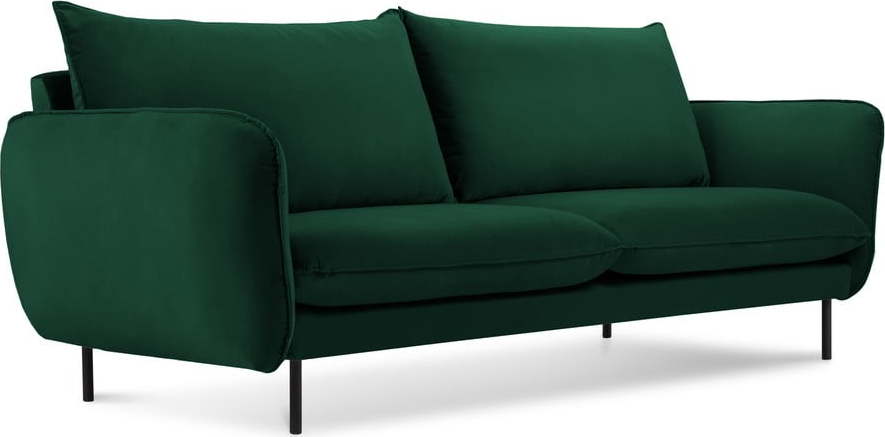Tmavě zelená sametová pohovka 160 cm Vienna – Cosmopolitan Design Cosmopolitan design