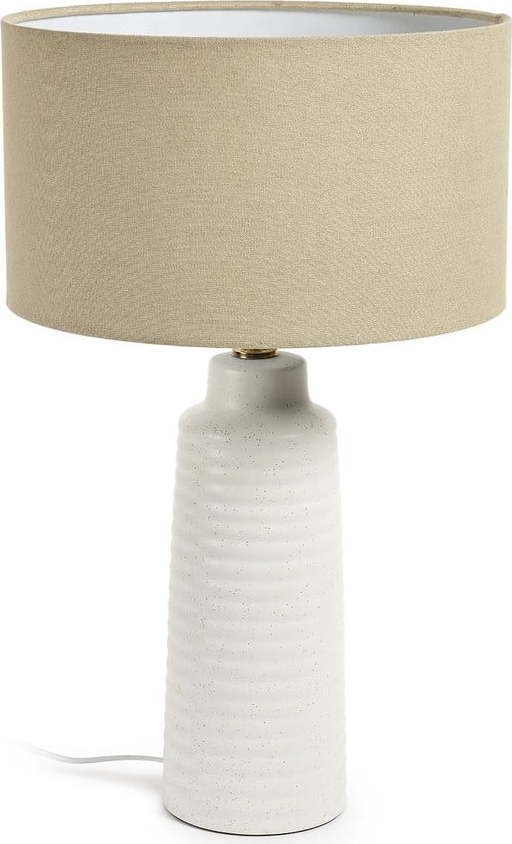 Bílá stolní lampa s textilním stínidlem (výška 58 cm) Mijal – Kave Home Kave Home