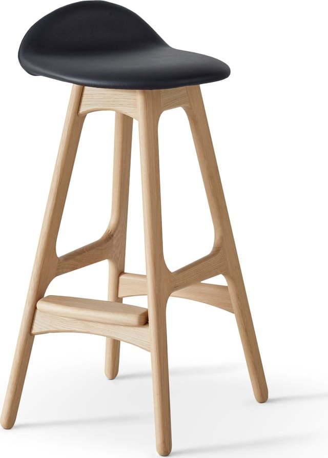 Černá/přírodní kožená otočná barová židle 79 cm Buck – Hammel Furniture Hammel Furniture