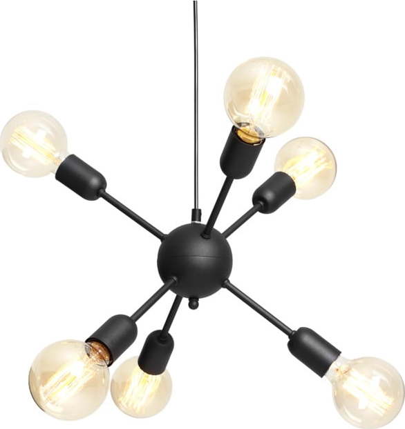 Černé závěsné světlo pro 6 žárovek CustomForm Vanwerk Ball CustomForm