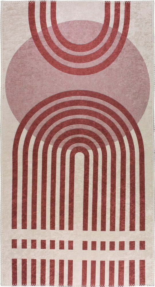 Červeno-bílý pratelný koberec 80x150 cm – Vitaus Vitaus