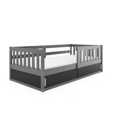 Dětská postel SMART 80x160 cm Šedá - černá BMS