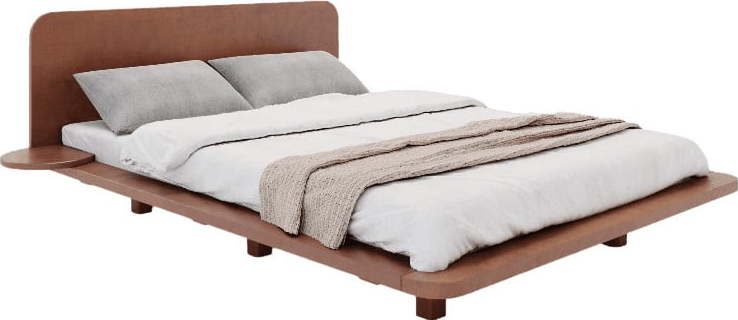 Hnědá dvoulůžková postel z bukového dřeva 140x200 cm Japandic – Skandica SKANDICA