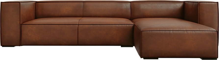 Koňakově hnědá kožená rohová pohovka (pravý roh) Madame – Windsor & Co Sofas Windsor & Co Sofas
