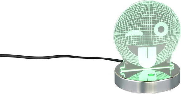 LED stolní lampa v leskle stříbrné barvě (výška 15 cm) Smiley – Trio TRIO