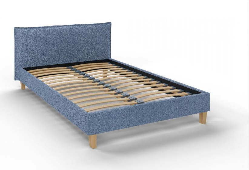 Modrá čalouněná dvoulůžková postel s roštem 140x200 cm Tina – Ropez Ropez