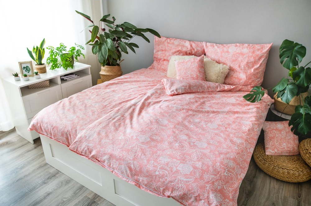 Růžové bavlněné povlečení na jednolůžko 140x200 cm LP Dita Pink Blossom – Cotton House Cotton House