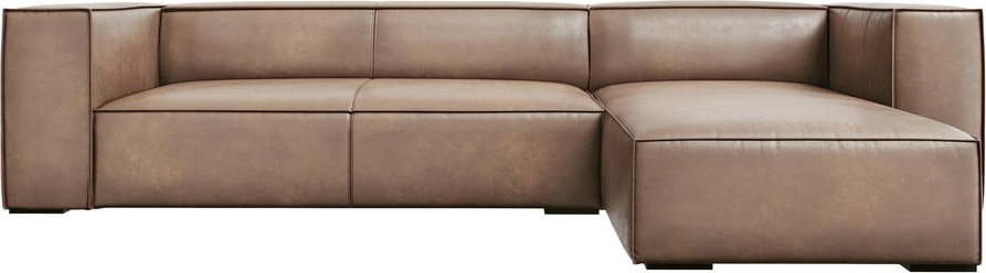 Světle hnědá kožená rohová pohovka (pravý roh) Madame – Windsor & Co Sofas Windsor & Co Sofas