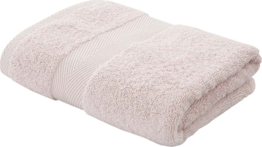 Světle růžový bavlněný ručník s příměsí hedvábí 50x90 cm – Bianca Bianca