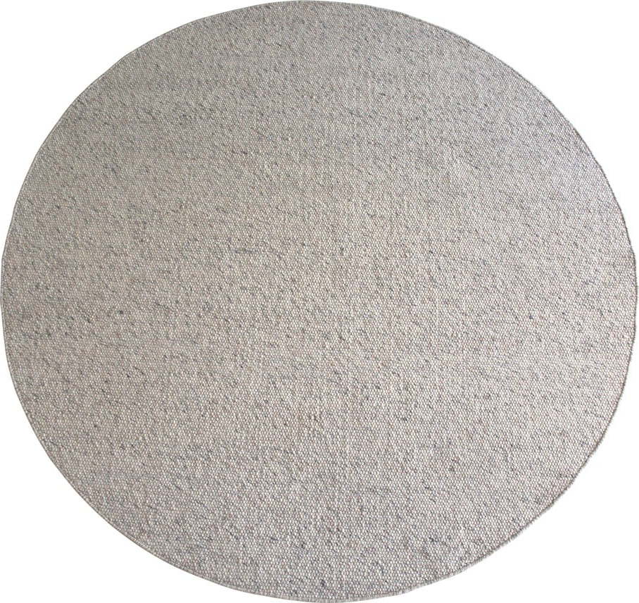 Světle šedý vlněný kulatý koberec ø 250 cm Auckland - Rowico Rowico
