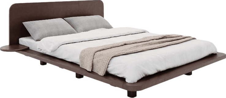 Tmavě hnědá dvoulůžková postel z bukového dřeva 160x200 cm Japandic – Skandica SKANDICA