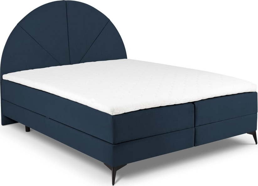 Tmavě modrá boxspring postel s úložným prostorem 160x200 cm Sunset – Cosmopolitan Design Cosmopolitan design