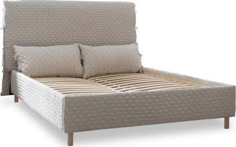 Béžová čalouněná dvoulůžková postel s roštem 140x200 cm Sleepy Luna – Miuform Miuform