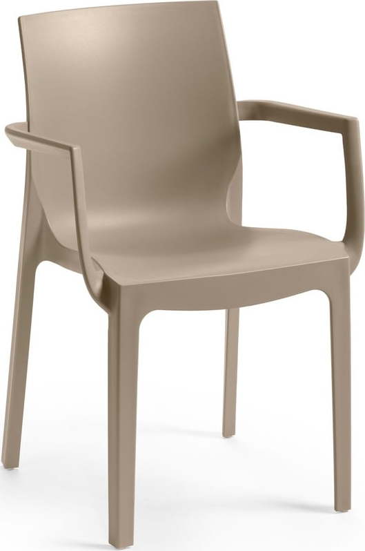 Béžová plastová zahradní židle Emma - Rojaplast Rojaplast