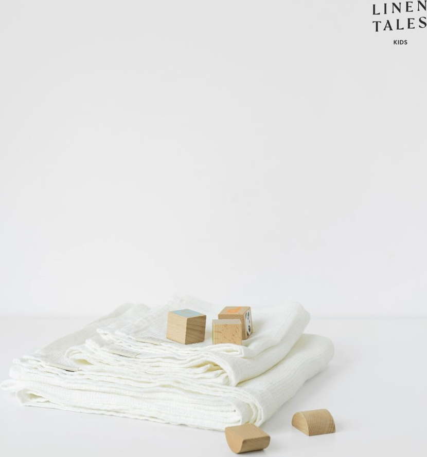 Bílá lněná dětská osuška 45x90 cm – Linen Tales Linen Tales