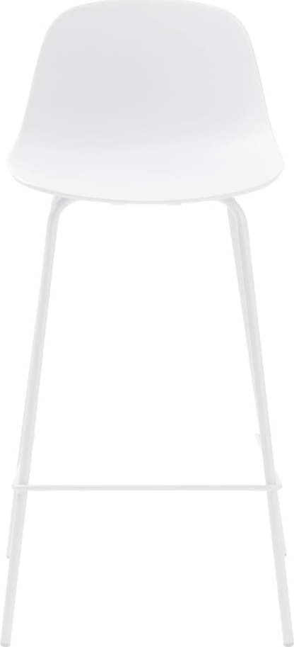 Bílá plastová barová židle 92