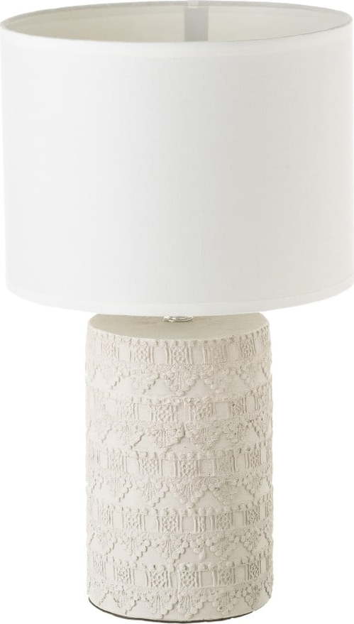 Bílo-béžová stolní lampa s textilním stínidlem (výška 41 cm) – Casa Selección Casa Selección