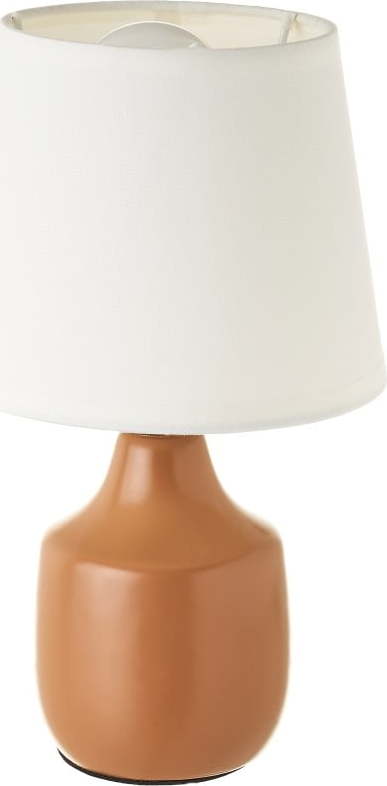 Bílo-hnědá keramická stolní lampa s textilním stínidlem (výška 24 cm) – Casa Selección Casa Selección