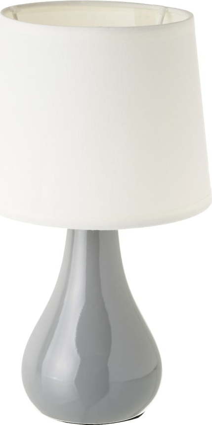 Bílo-šedá keramická stolní lampa s textilním stínidlem (výška 26 cm) – Casa Selección Casa Selección
