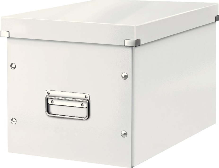 Bílý kartonový úložný box s víkem Click&Store - Leitz Leitz