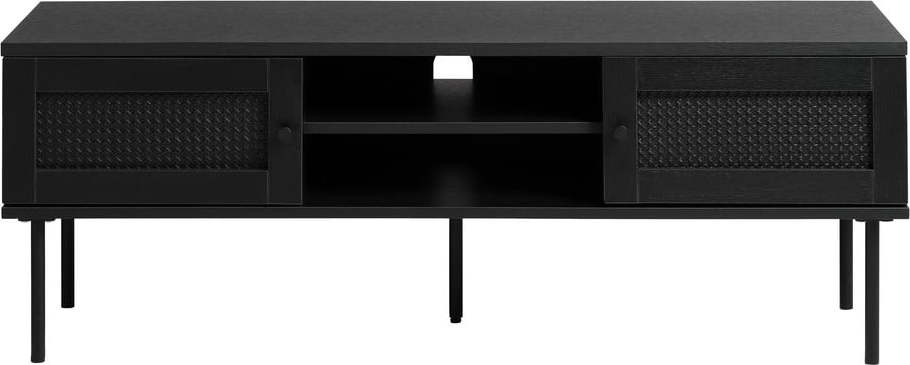 Černý TV stolek v dekoru dubu 120x43 cm Pensacola – Unique Furniture Unique Furniture