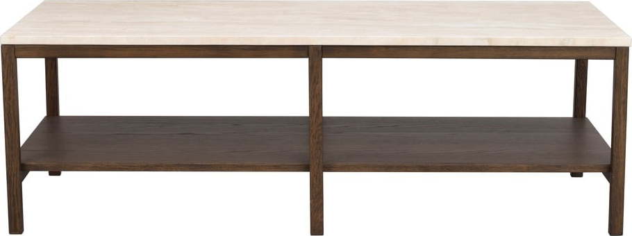 Hnědo-béžový konferenční stolek s deskou z kamene 140x60 cm Orwel - Rowico Rowico