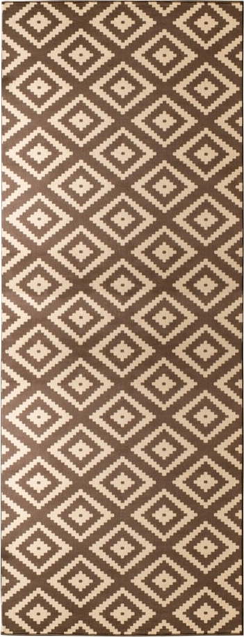 Hnědý koberec běhoun 300x80 cm Diamond - Hanse Home Hanse Home