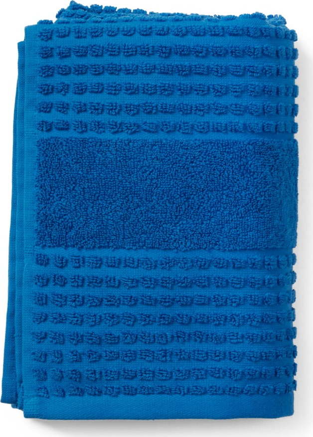 Modrý ručník z bio bavlny 50x100 cm Check – JUNA Juna
