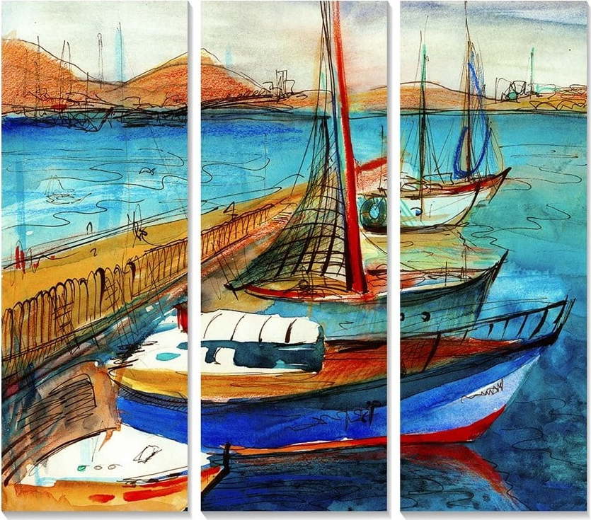 Obrazy v sadě 3 ks 20x50 cm Sailing – Wallity Wallity