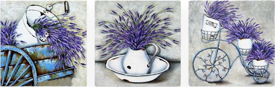 Obrazy v sadě 3 ks 30x30 cm Lavender – Wallity Wallity