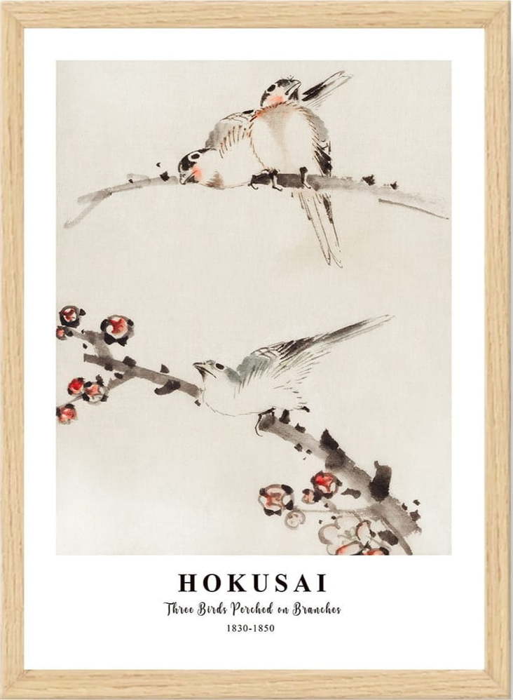 Plakát v rámu 35x45 cm Hokusai – Wallity Wallity