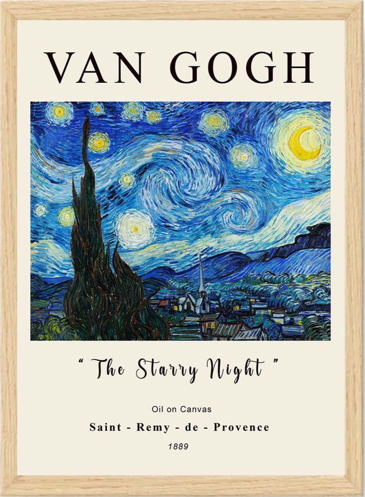 Plakát v rámu 55x75 cm Vincent van Gogh – Wallity Wallity