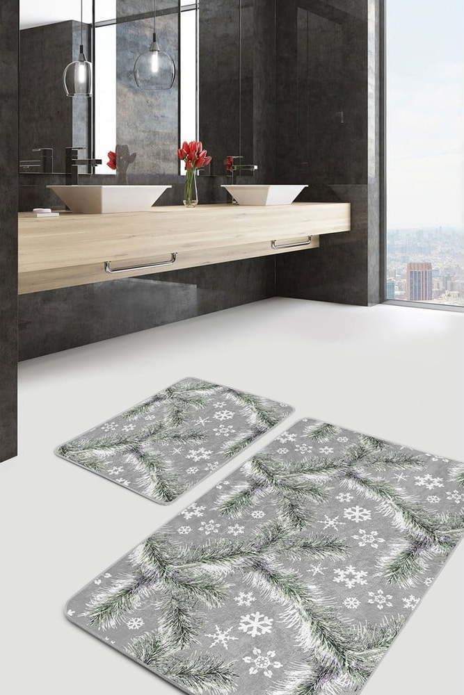 Šedé textilní koupelnové předložky v sadě 2 ks 60x100 cm – Mila Home Mila Home